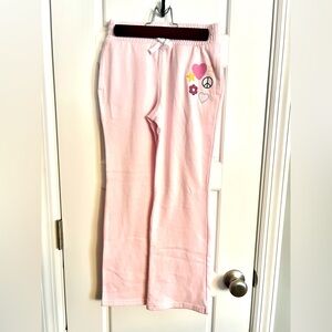 Wonder Nation Girls Pink Peace Graphic Sweatpants